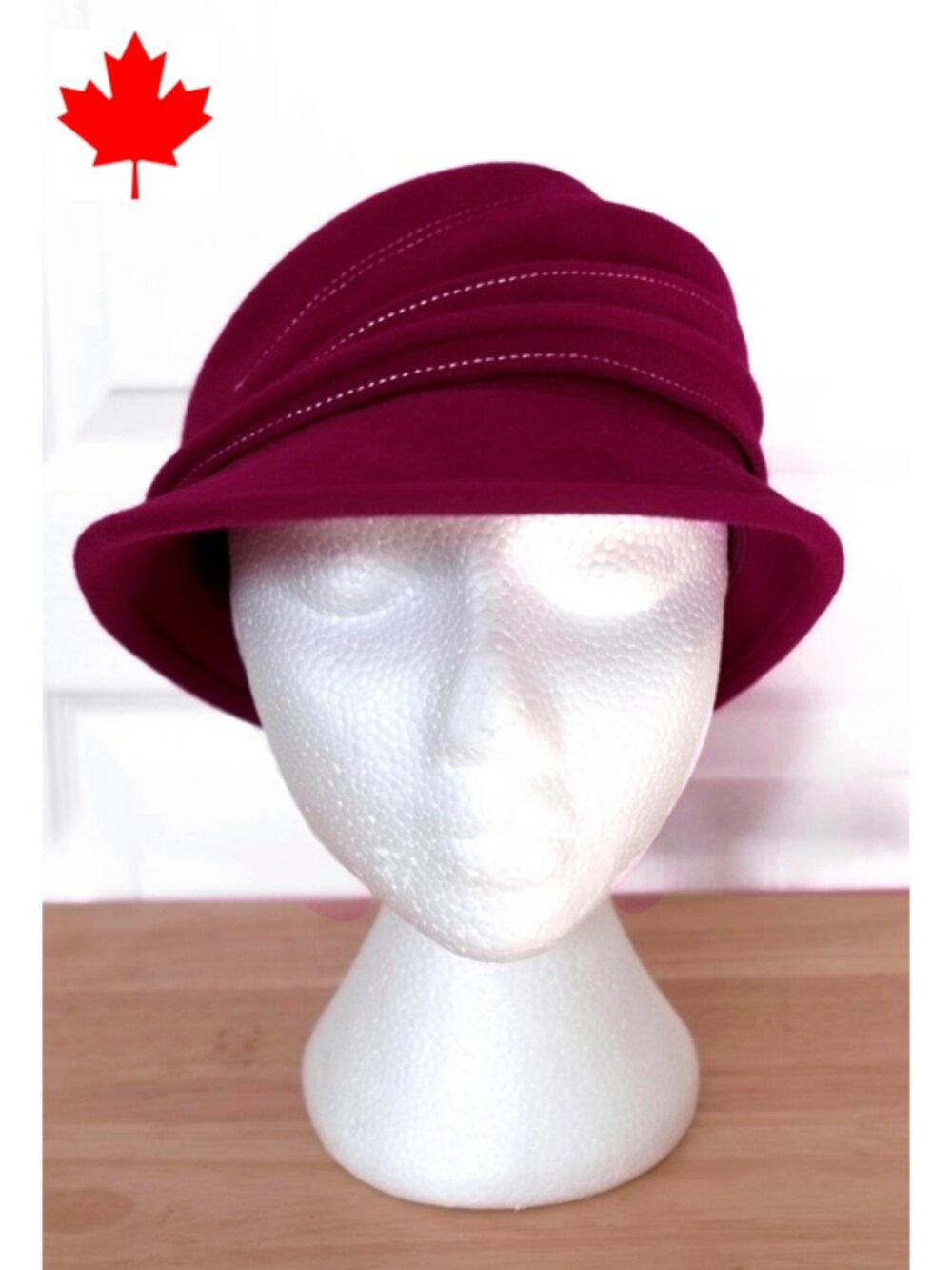 Vintage magenta André asymmetrical cloche hat